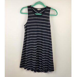 Madewell Black White Striped Midi Tank Dress sz M